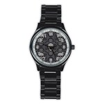 Dark Horror Skulls Pattern Stainless Steel Round Watch Front