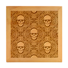 Dark Horror Skulls Pattern Wood Photo Frame Cube by Ket1n9