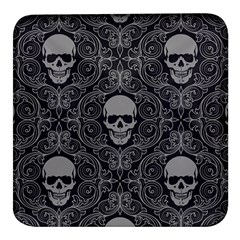 Dark Horror Skulls Pattern Square Glass Fridge Magnet (4 Pack) by Ket1n9