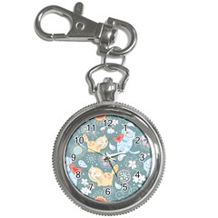 Cute Cat Background Pattern Key Chain Watches by Ket1n9