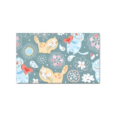 Cute Cat Background Pattern Sticker Rectangular (100 Pack) by Ket1n9