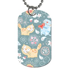 Cute Cat Background Pattern Dog Tag (two Sides) by Ket1n9