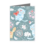 Cute Cat Background Pattern Mini Greeting Card Left