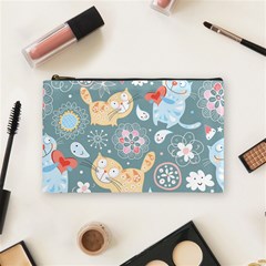 Cute Cat Background Pattern Cosmetic Bag (medium) by Ket1n9