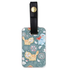 Cute Cat Background Pattern Luggage Tag (one Side) by Ket1n9