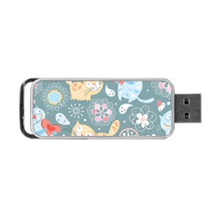 Cute Cat Background Pattern Portable Usb Flash (two Sides) by Ket1n9