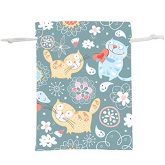 Cute Cat Background Pattern Lightweight Drawstring Pouch (xl) by Ket1n9