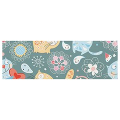 Cute Cat Background Pattern Banner And Sign 9  X 3  by Ket1n9