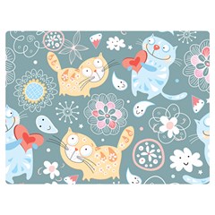 Cute Cat Background Pattern Premium Plush Fleece Blanket (extra Small) by Ket1n9