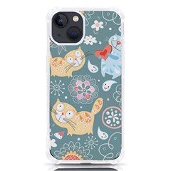 Cute Cat Background Pattern Iphone 13 Tpu Uv Print Case by Ket1n9