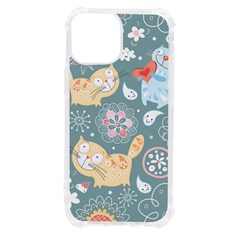 Cute Cat Background Pattern Iphone 13 Mini Tpu Uv Print Case by Ket1n9