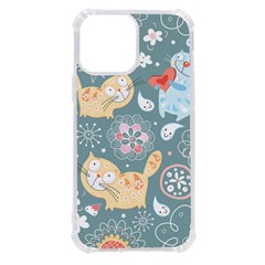 Cute Cat Background Pattern Iphone 13 Pro Max Tpu Uv Print Case by Ket1n9