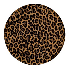 Tiger Skin Art Pattern Round Glass Fridge Magnet (4 Pack) by Ket1n9