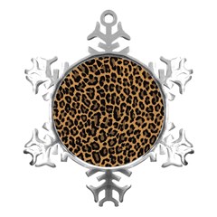 Tiger Skin Art Pattern Metal Small Snowflake Ornament by Ket1n9