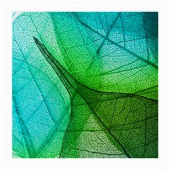 Sunlight Filtering Through Transparent Leaves Green Blue Medium Glasses Cloth by Ket1n9