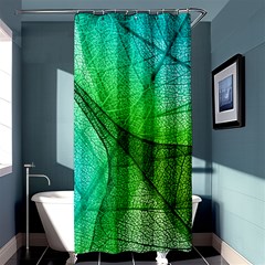 Sunlight Filtering Through Transparent Leaves Green Blue Shower Curtain 36  X 72  (stall)  by Ket1n9