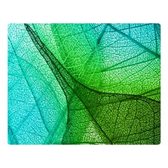 Sunlight Filtering Through Transparent Leaves Green Blue Two Sides Premium Plush Fleece Blanket (large) by Ket1n9