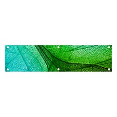 Sunlight Filtering Through Transparent Leaves Green Blue Banner And Sign 4  X 1  by Ket1n9