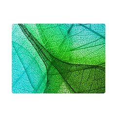 Sunlight Filtering Through Transparent Leaves Green Blue Premium Plush Fleece Blanket (mini) by Ket1n9