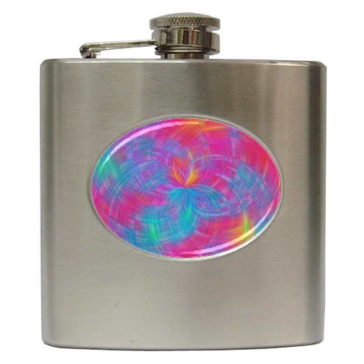 Abstract Fantastic Ractal Gradient Hip Flask (6 oz)