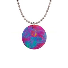 Abstract Fantastic Ractal Gradient 1  Button Necklace by Ket1n9