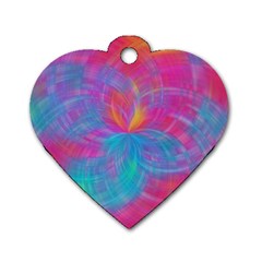 Abstract Fantastic Ractal Gradient Dog Tag Heart (two Sides) by Ket1n9