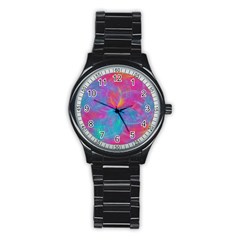 Abstract Fantastic Ractal Gradient Stainless Steel Round Watch by Ket1n9