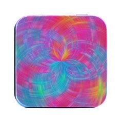 Abstract Fantastic Ractal Gradient Square Metal Box (black) by Ket1n9