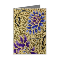 Traditional Art Batik Pattern Mini Greeting Card by Ket1n9