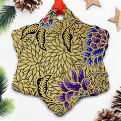 Traditional Art Batik Pattern Snowflake Ornament (two Sides) by Ket1n9