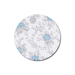 Traditional Art Batik Flower Pattern Rubber Coaster (round) by Ket1n9