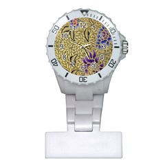 Traditional Art Batik Pattern Plastic Nurses Watch by Ket1n9