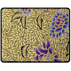 Traditional Art Batik Pattern Two Sides Fleece Blanket (medium) by Ket1n9