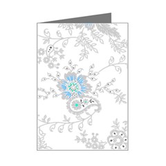 Traditional Art Batik Flower Pattern Mini Greeting Card by Ket1n9