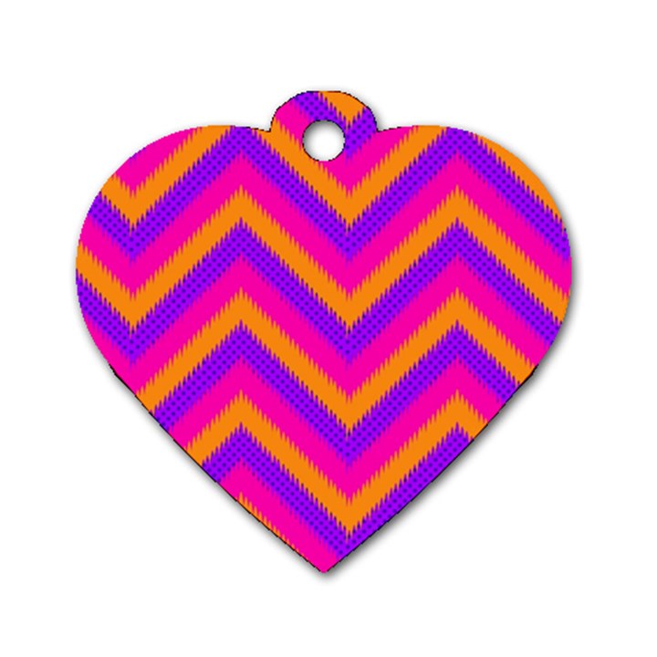 Chevron Dog Tag Heart (Two Sides)