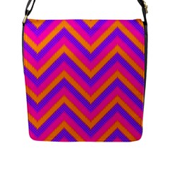 Chevron Flap Closure Messenger Bag (l) by Ket1n9