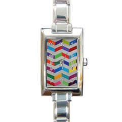 Charming Chevrons Quilt Rectangle Italian Charm Watch by Ket1n9