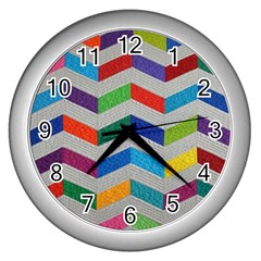 Charming Chevrons Quilt Wall Clock (silver) by Ket1n9