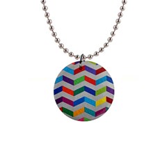 Charming Chevrons Quilt 1  Button Necklace by Ket1n9