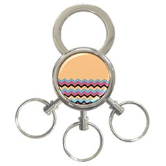 Chevrons Patterns Colorful Stripes 3-ring Key Chain by Ket1n9