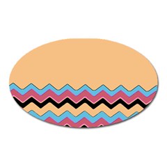 Chevrons Patterns Colorful Stripes Oval Magnet by Ket1n9