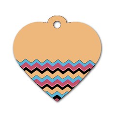 Chevrons Patterns Colorful Stripes Dog Tag Heart (one Side) by Ket1n9