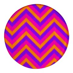 Chevron Round Glass Fridge Magnet (4 Pack) by Ket1n9