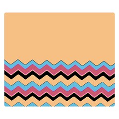 Chevrons Patterns Colorful Stripes Two Sides Premium Plush Fleece Blanket (small) by Ket1n9