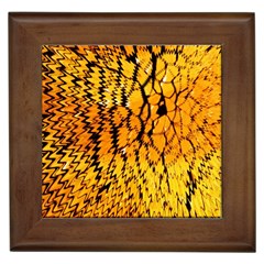 Yellow Chevron Zigzag Pattern Framed Tile by Ket1n9