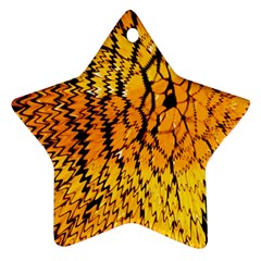 Yellow Chevron Zigzag Pattern Ornament (star) by Ket1n9