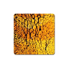 Yellow Chevron Zigzag Pattern Square Magnet by Ket1n9