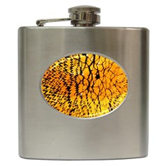 Yellow Chevron Zigzag Pattern Hip Flask (6 Oz) by Ket1n9