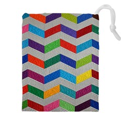 Charming Chevrons Quilt Drawstring Pouch (5xl) by Ket1n9