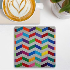 Charming Chevrons Quilt Uv Print Square Tile Coaster  by Ket1n9